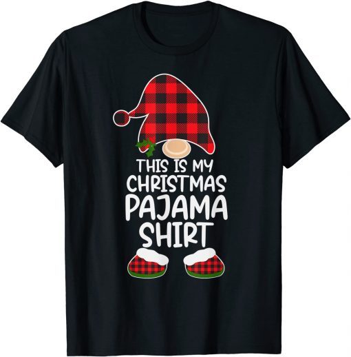 This Is My Christmas Pajama Gnome Xmas Red Plaid T-Shirt