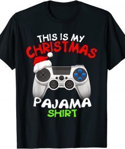 This Is My Christmas Pajama Santa Hat Shirt Xmas Video Gamer T-Shirt