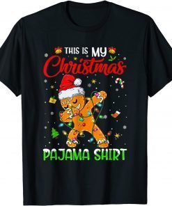 This Is My Christmas Pajama Shirt Gingerbread Lights Xmas Gift T-Shirt