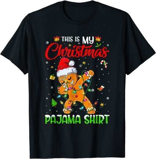 This Is My Christmas Pajama Shirt Gingerbread Lights Xmas Gift T-Shirt