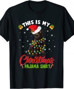 This Is My Christmas Pajama Shirt Santa Black Cat Xmas Light Classic Shirt