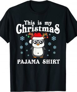 This Is My Christmas Penguin Pajama Santa Hat Limited Shirt