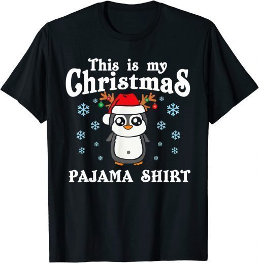 This Is My Christmas Penguin Pajama Santa Hat Limited Shirt