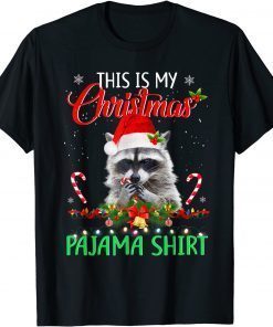 This is My Christmas Pajama Shirt Raccoon Santa Christmas Classic Shirt