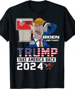 Trump 2024 American Flag Anti Biden Mean Tweets Cheap Gas Classic T-Shirt