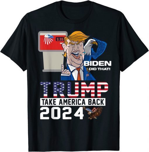 Trump 2024 American Flag Anti Biden Mean Tweets Cheap Gas Classic T-Shirt