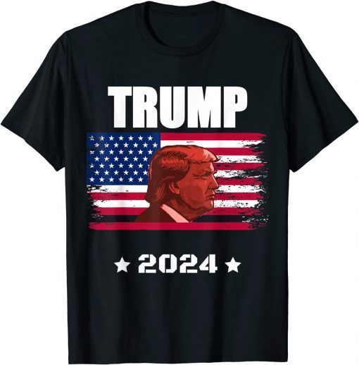 Trump 2024 American Flag Trump Lover Let's Go Brandon Official Shirt