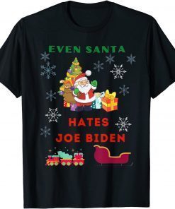 Ugly Anti Biden Christmas Even Santa Hates Joe Biden Unisex Shirt