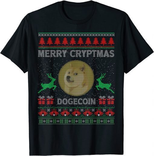 Ugly Sweater DogeCoin DOGE Merry Cryptmas Christmas Classic T-Shirt