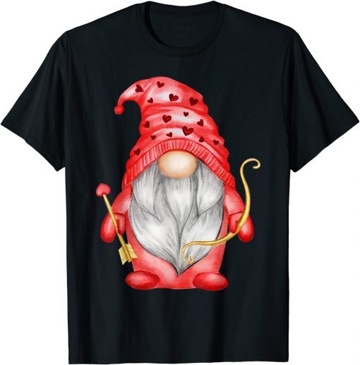 Valentine Gnome Cupid Cute Hearts Happy Valentines Day Limited Shirt