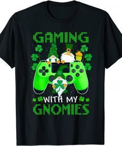 Video Game Shamrock Hat Gaming with My Gnomies Patrick's Day Classic Shirt