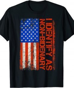 Vintage America Flag I Identify As Non-Bidenary Anti Liberal Classic Shirt