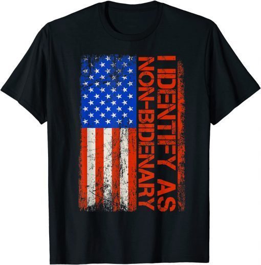 Vintage America Flag I Identify As Non-Bidenary Anti Liberal Classic Shirt