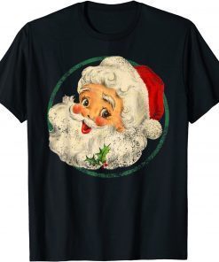 Vintage Christmas Santa Claus Face Old Fashioned T-Shirt