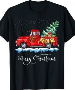 Vintage Merry Christmas Red Truck Old Fashioned Christmas Unisex Shirt