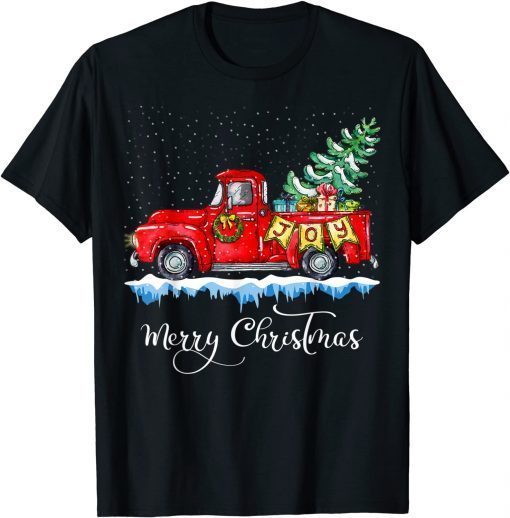 Vintage Merry Christmas Red Truck Old Fashioned Christmas Unisex Shirt