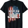 Vintage No Plan Joe USA Flag Joe Biden T-Shirt