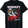 Whiskey Is My Christmas Spirit Lights Holiday Drinking Gift Shirt