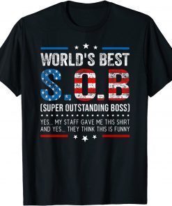 World's Best SOB Super Outstanding Boss US Flag Classic Shirt