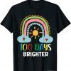 100 Days Brighter 100th Day Of School Pink Rainbow Classic Shirt