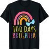 100 Days Brighter Rainbow Cute 100th Day School Smarter Unisex Shirt