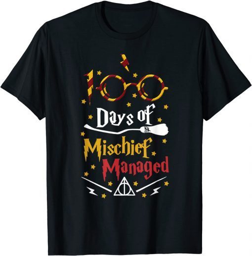 100 Days Of Mischief Managed Witch 100th Day Of School Gift Shirt