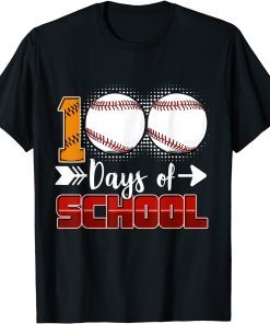 100 Days Of School Baseball 100 Days Smarter 100th Day Gift T-Shirt