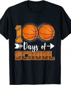 100 Days Of School Basketball 100 Days Smarter 100th Day Unisex Shirt