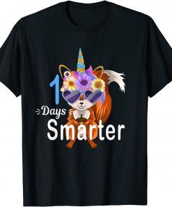 100 Days Smarter Squirrel Unicorn Girls Teacher 100th Day Unisex Shirt