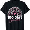 100 Days Smarter Teacher Leopard Rainbow 100th Day Of School Classic Shirt
