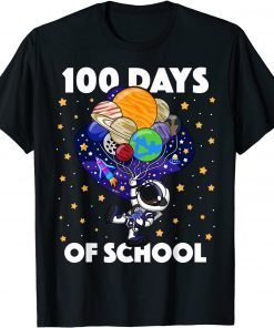 100 Days of School Astronaut Outer Space 100th Day Gift T-Shirt