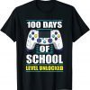 100 Days of School Level Unlocked Gamer Student and Teacher Unisex Shirt
