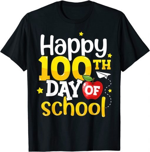 100 Days of School Teachers Happy 100th Day Gift T-Shirt