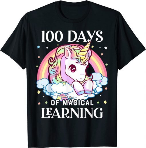 100 Days of School Unicorn Girls Teacher 100th Day of School T-Shirt