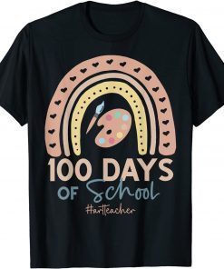 100th Day Of School Art Teacher - 100 Days Art Rainbow Limited Shirt