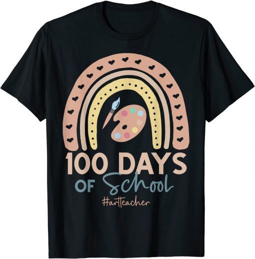 100th Day Of School Art Teacher - 100 Days Art Rainbow Limited Shirt