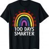 100th Day Of School Teacher Student 100 Days Smarter Rainbow Unisex Shirt