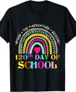 120th Day Of School Teacher - 120 Days Smarter Rainbow Gift Shirt