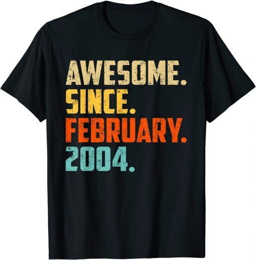 18 Year Old Awesome Since February 2004 18Th Birthday Unisex Shirt