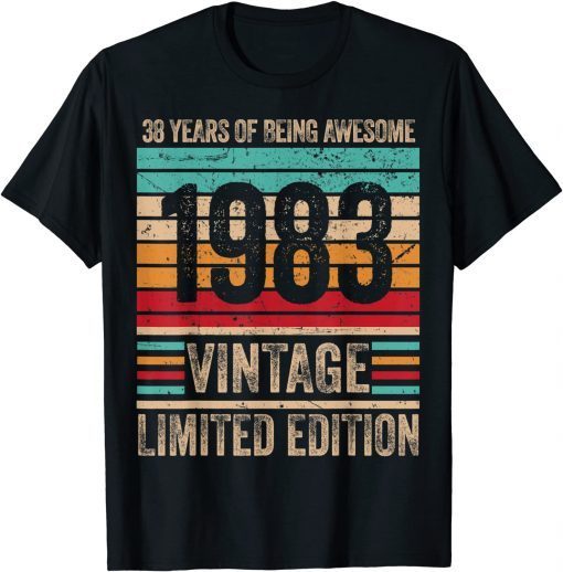 38 Year Old Legendary Retro Vintage Awesome Birthday 1983 Classic Shirt