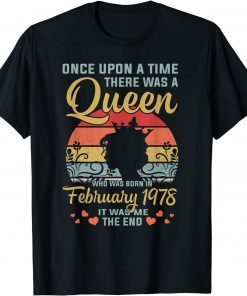 44 Years Old Birthday Girl 44 Birthday Queen February 1978 Gift Shirt