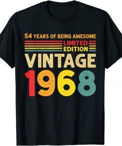 54 Years Of Being Awesome Limited Edition Vintage 1968 Unisex Shirt