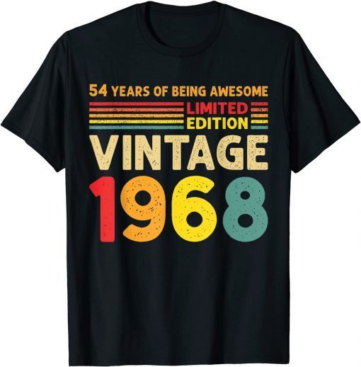 54 Years Of Being Awesome Limited Edition Vintage 1968 Unisex Shirt