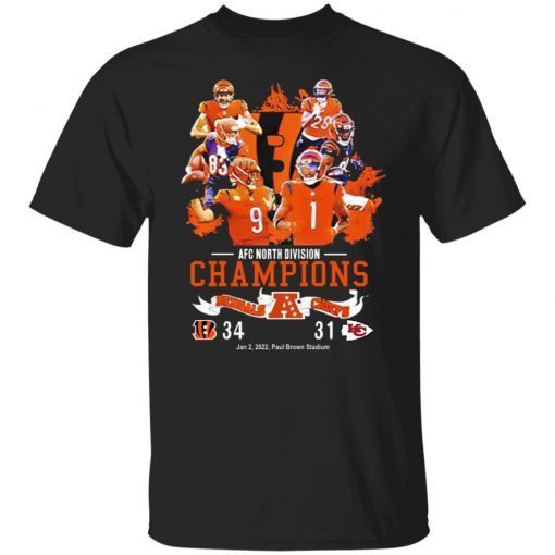 AFC North Division Champions Cincinnati Bengals 34-31 Chiefs Gift Shirt