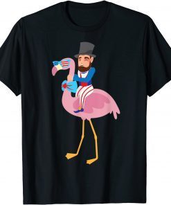 Abraham Lincoln Flamingo 4th Of July American Flag Unisex Shirt