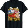 All Aboard the Trump Train 2024 American Flag Reelect 45 USA T-Shirt