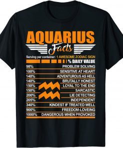 Aquarius Facts Zodiac January February Birthday Classic Shirt