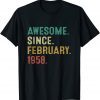 Awesome Since February 1958 64Th Birthday 64 Year Old Classic Shirt