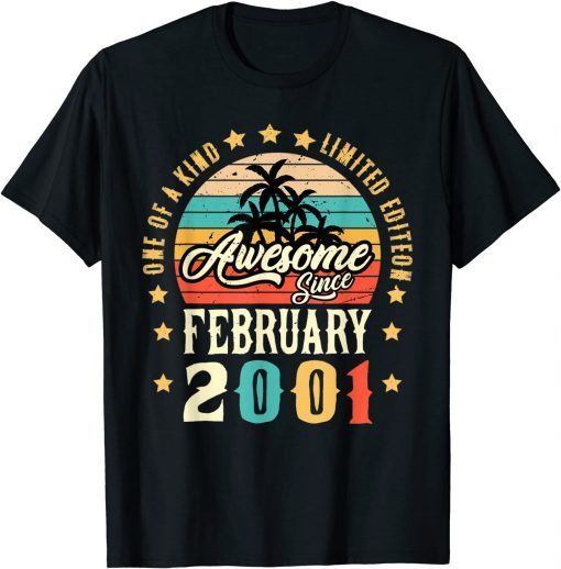 Awesome Since February 2001 Vintage 21st Birthday Classic Shirt