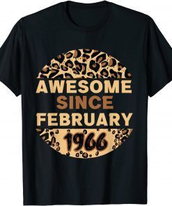 Awesome since February 1966 Leopard 1966 February Birthday T-Shirt